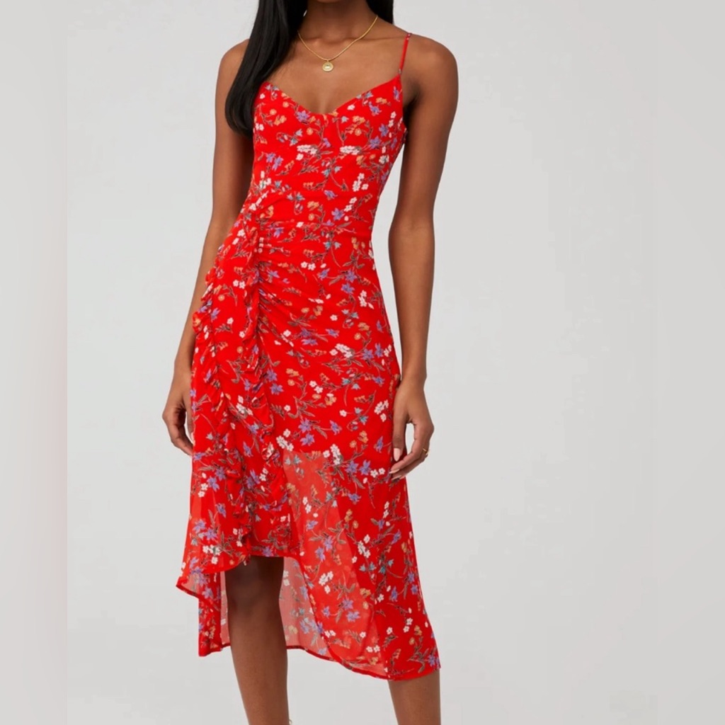 Rays For Days Clementine Red Ruffle Dress With Flaw